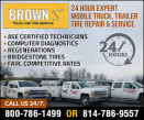 Brown's Truck Service, LLC.  100 Mile Radius logo